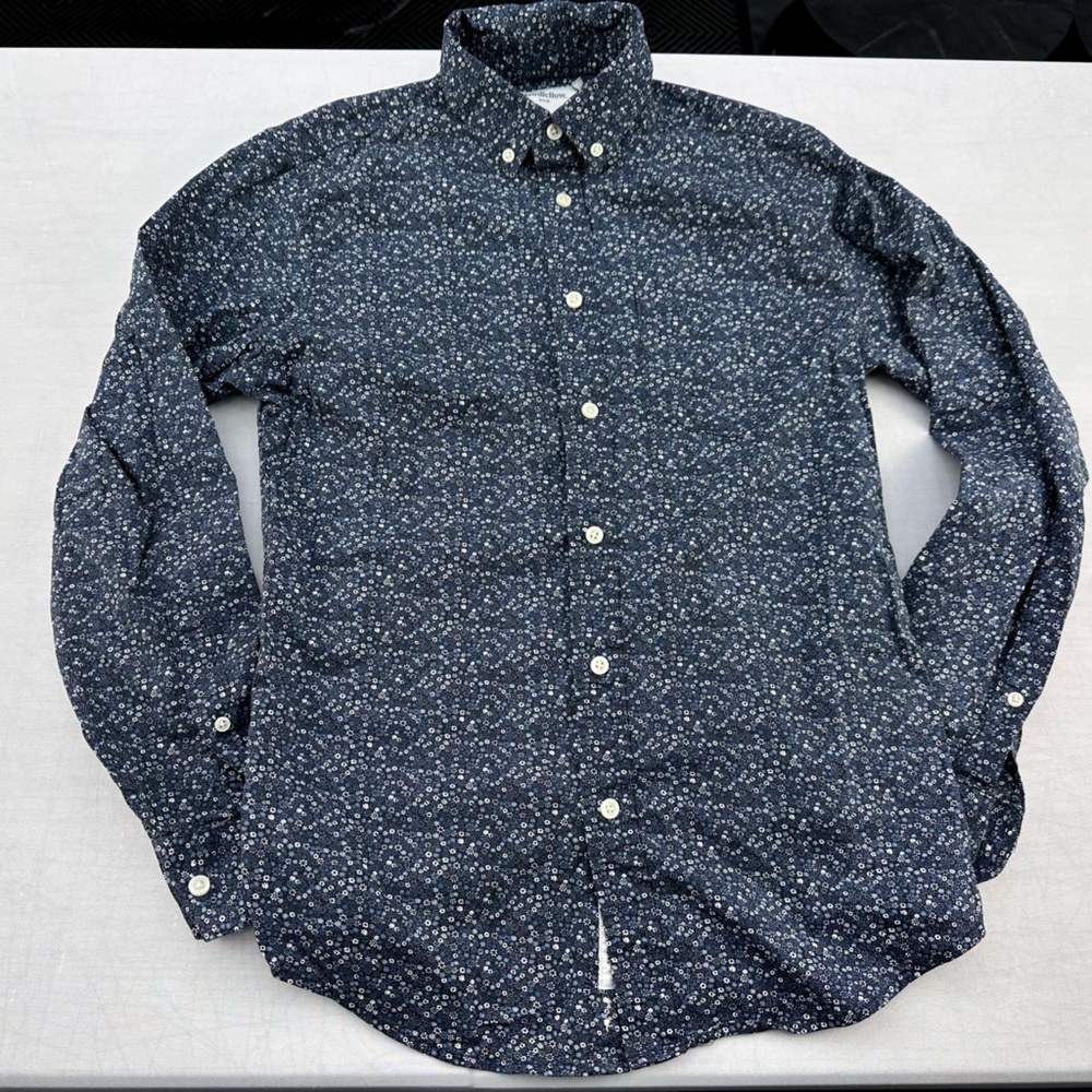 Men’s Goodfellow Navy Floral Button-Up Shirt 00079/A6